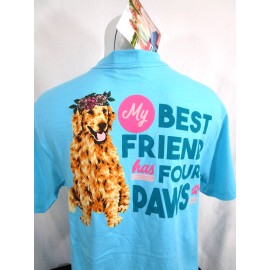 Jadelynn Brooke NWT Jadelynn Brooke My Best Friend Has 4 Paws (Dog) Blue T Shirt Women Size S