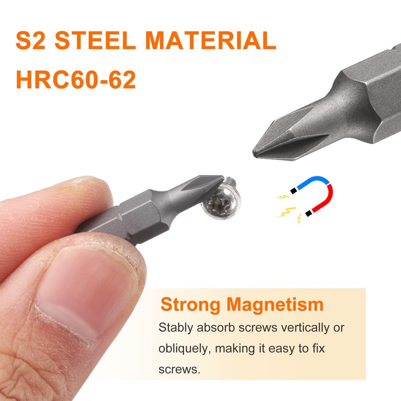 sourcing map 4pcs PH0/PH1/PH2/PH3 Phillips Screwdriver Bit 1/4" Hex Shank