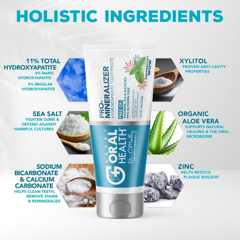 Nano hydroxyapatite Toothpaste Fluoride Free; Dentist Formulated Pro Remineralizing Toothpaste