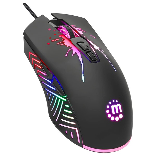 MANHATTAN Wired RGB Gaming Mouse – Long 5 ft Braided
