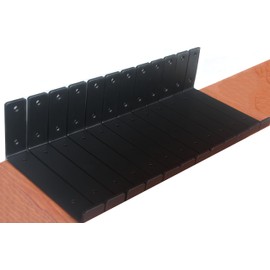 12 Pack - 7.25" L x 4" H x 1.5" W J Lip Shelf Brackets Rustic Farmhouse Iron Wall Floating Shelf Bracket Metal Shelf Bracket Industrial Shelf Supports with Screws Black