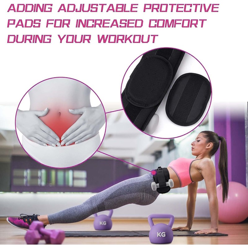 Hip Thrust Dumbbell Holder Belt, Wide Padded Support Belt for