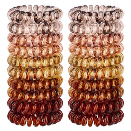 JessLab Spiral Hair Bobbles, Pack of 20 Traceless Telephone Cable Hair Bobbles No Wrinkles Spiral Bracelet Plastic Coil Ponytail Holder No-Damage Headband Hair Accessories for Girls Women Ladies Gift