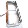 GaeaAuto Pair Headlight Bezel Trim Chrome with 12" Amber LED