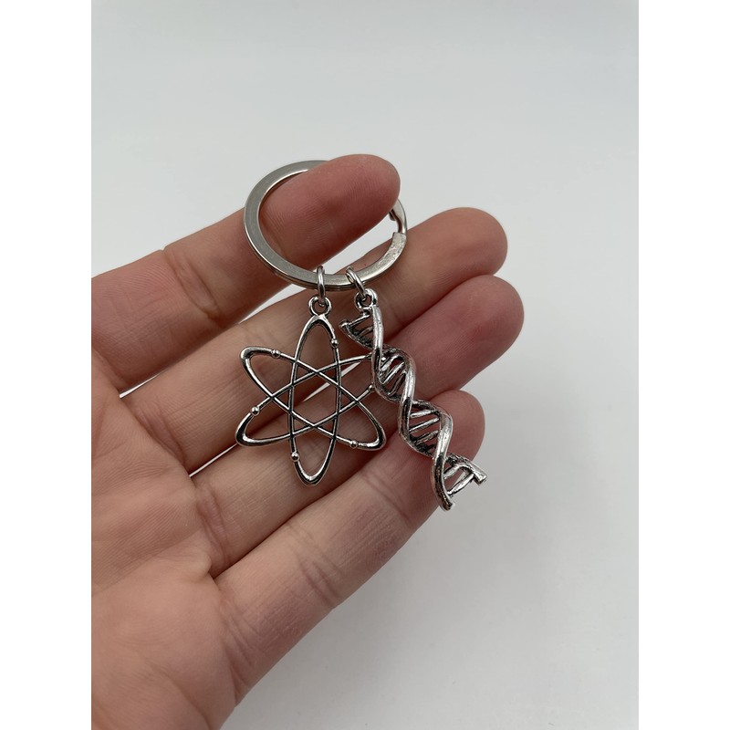 Onwomania - DNA Physics Symbol - Metal Keyring Ideal as