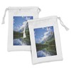 Ambesonne Landscape Fabric Pouch Set of 2, Pure Mountain Lake