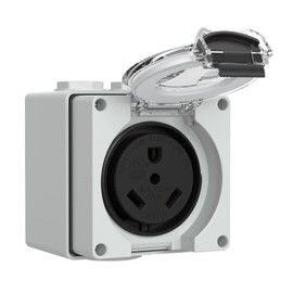 Muelnmey 30Amp Power Outlet Box,125Volt NEMA TT-30R Receptacle Outdoor dustproof and Weatherproof for Electric Vehicles, generators, Welding Machines, etc.ETL Listed