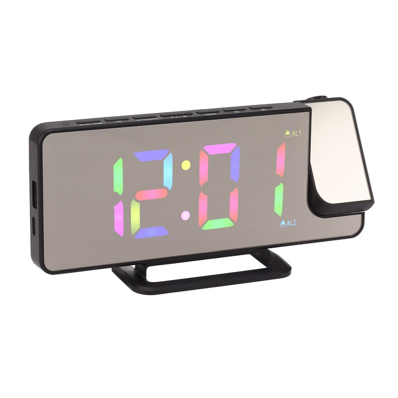 Digital Clock RGB LED Large Screen Mirror Projection Multifunctional Table