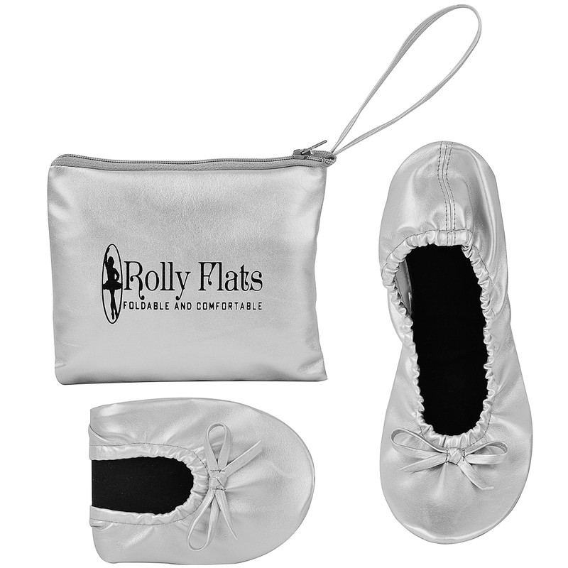 Rolly Flats Portable Foldable Pumps Ballet Shoes with Expandable Tote