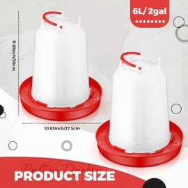 Pickmesh 2 Pcs 2 Gallon Plastic Poultry Drinker Poultry Waterer Automatic Chicken Waterer Chicken Water Feeder Fed Water Container Jar for Poultry Chicken Duck Baby Chicks Rabbit Turkeys Outdoor Farm