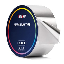 TOUSEN Professional Aluminum Foil Tape 2‘’ × 65FT Flame-Resistant, Waterproof Adhesive for Pipes, HVAC & Job Sites