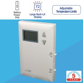 Lux Pro PSD011B Digital Non-Programmable Thermostat for Home, 1 Heat, 1 Cool