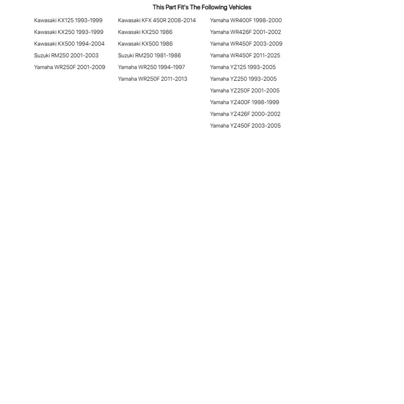 Tusk Rear Shock Seal Kit For YAMAHA YZ426F 2000-2002