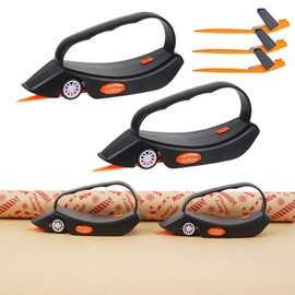 AMZBS 2-Pack Wrapping Paper Cutter with 3 Replaceable Blades Gift Wrap Cutter with Wheels Birthday and Christmas Wrapping Paper Cutter Slider Wrapping Paper Cutter Tool