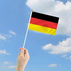 Germany Hand Waving Flag, 6*50 Inch 20Pcs, for Party Parade Festival Carnival Celebration Sports RallyColor: DEHF-2030-50-BAG, Size: 11.8-7.8inch 20pcs