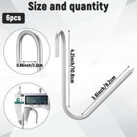 Teenyyou 6pcs Pit Barrel Cooker Meat Hooks, Stainless Steel Smoker Hooks for Smoking, Drying, Butchering, BBQ, Grilling, Jerky