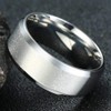 8mm Stainless Matte Brushed Classical Simple Plain Wedding Band Ring