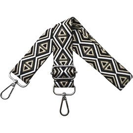 Adjustable Shoulder Strap for Bags, Bag Straps for Changing, Shoulder Strap for Bags, Shoulder Strap 3.8 cm Width with Silver Carabiner Bag Strap for Women's Handbags, Black, M17