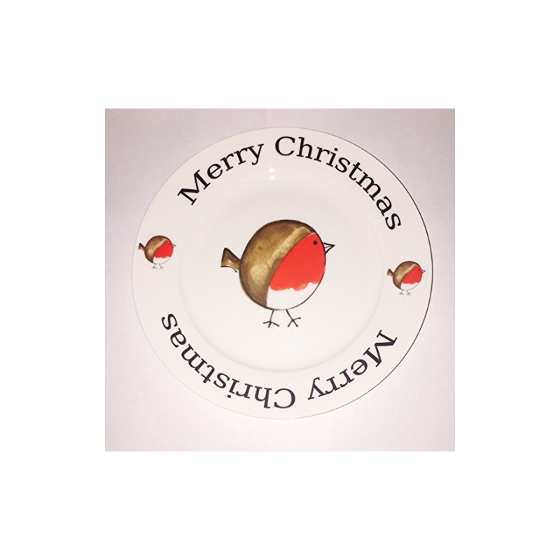 Redwood Fat Robin 20cm Merry Christmas Plate Bone China New