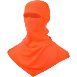 JaGely Balaclava Summer Full Face Mask for Sun Protection Breathable Motorcycle Hood Helmet Liners Windproof Long Neck Cover (Orange)
