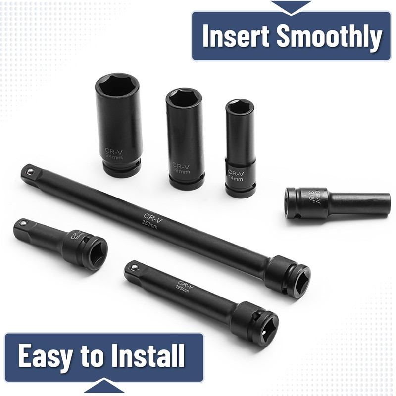 Bates Choice 29 pc 1/2" Drive Deep Impact Socket Set,