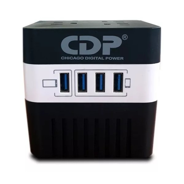 CDP Regulador Marca Cdp Mod Ru-avr604 600va 4 Contactos 4 Usb /v Color Negro