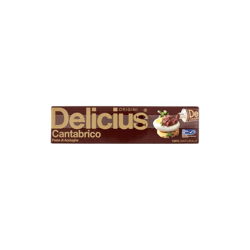 Delicius Tubetto di Pasta Acciughe o/oliva 60g Cantabrico, certificato MSC,