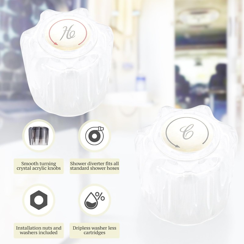 ZephyrJazz Faucet Knobs Compatible with Dura Faucet DF-RKA RV Replacement