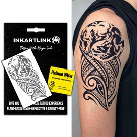 Half Arm Tribal Tattoo Temporary Tattoos, Realistic Waterproof