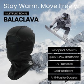 Pasamontañas - Máscara facial para esquí y snowboard de invierno para hombres y mujeres, Negro (Tipo V), One Size
