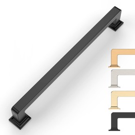 9BUILD 6 Pack 7 Inch Matte Black Cabinet Handles - Kitchen Hardware Pulls for Cabinets and Dressers