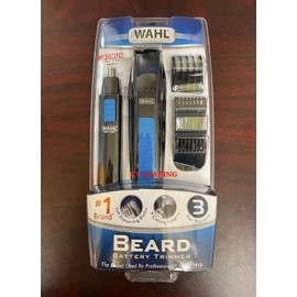 WAHL Nose Ear Body Beard Hair Wet/Dry Battery Precision Blade Trimmer Set ~ BLUE
