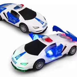 UNOMI Police Toy Car with Lights & Sounds – Automatic Doors & Universal Wheels