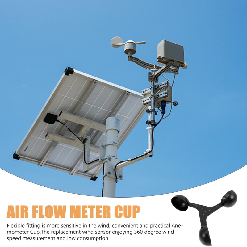 SUPVOX Aluminium Alloy Anemometer Wind Cups - Black, 6.69 Inch