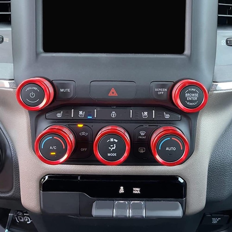 AuTK AC Radio Knob Cover for Dodge Ram 2019 2020