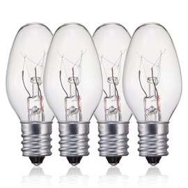 OHLECTRIC C7 Clear White Incandescent Glass Bulbs | 4W Dimmable Compact Light Bulbs with E12 Base | Great for Outdoor Use Lasts Up to 3000 Hours | Pack of 4
