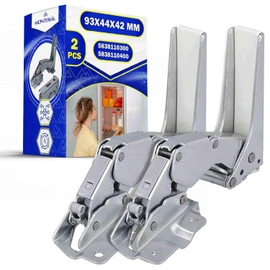 Kit 2 Pieces Integrated Fridge Door Hinges Top and Bottom with 2 Bolts and 2 Plugs with the Original Code 5838110300 5838110400 for Beko 221120103/9 for AEG for Electrolux - MONTERAL