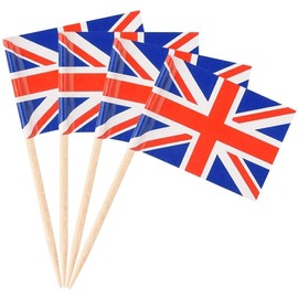 Costume and Party Store Union Jack Party Tableware 2023 King Charles Corontation (50 Cupcake Toppers)