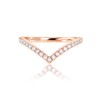 PAVOI 14K Gold Plated Sparkling Wishbone 'V' Ring for Women
