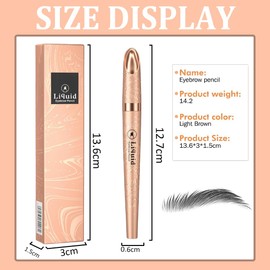 Microblading Augenbrauenstifte, Magischer Augenbrauenstift mit 4 Mikrogabelspitzen, Augenbrauenstift Wasserfest, Erzeugt Mühelos Natürlich Aussehende Brauen (13# Grau)