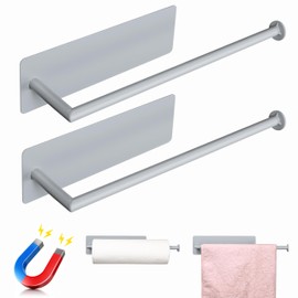 RedCall 2 Pack Magnetic Paper Towel Holder for Fridge, Kitchen Towel Holder for Refrigerator/BBQ Grills/Griddles Toolbox/RV,Powerful Magnetic Towel Bar,Kitchen Bathroom Organizers and Storage