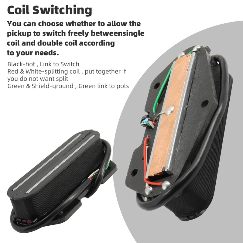 Ogdni Dual Rail Humbucker Pickup Bridge Pickup for Tele Style