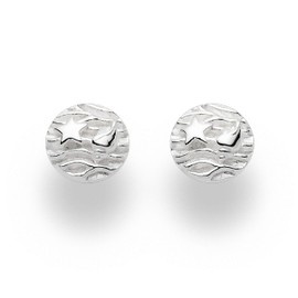 DUR O5077 Jewellery Stud Earrings Beach Waves Silver 925, Sterling Silver, No Gemstone