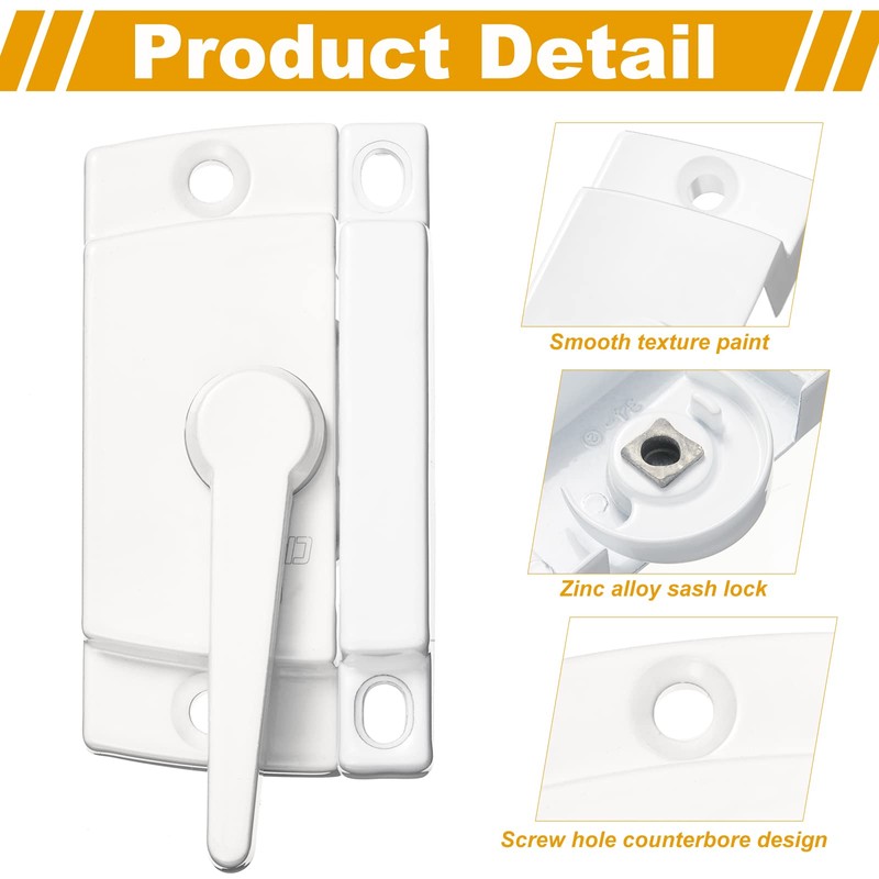 Qunclay 8 Pack Cam Action Window Sash Locks and Keeper,
