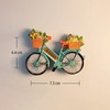 Holland Netherlands Souvenir Fridge Magnet, 3D Resin Bicycle with Tulip