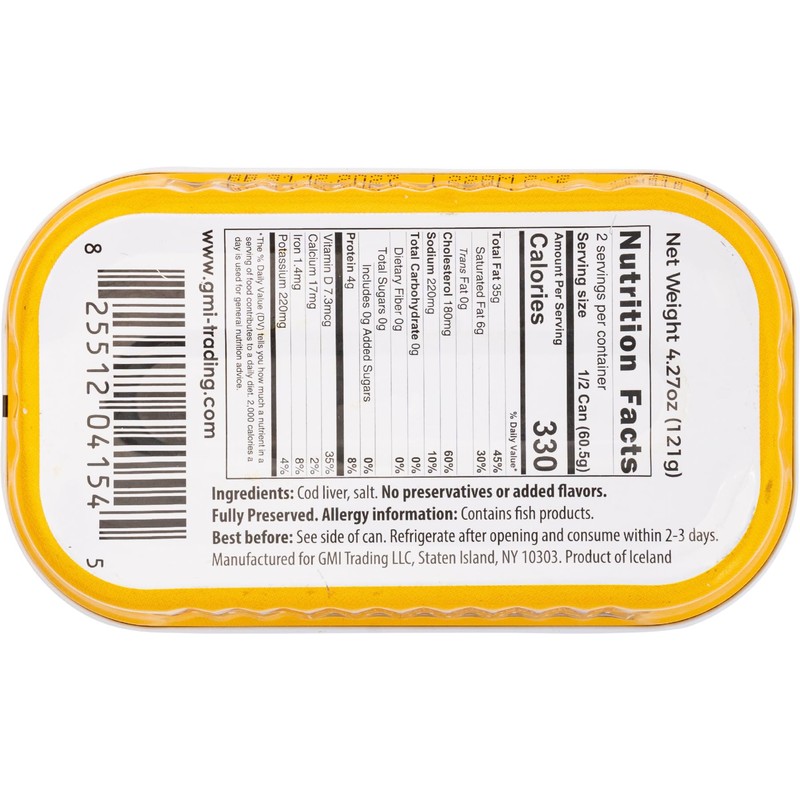 Family Tree Icelandic Wild Caught Cod Liver in Own Oil