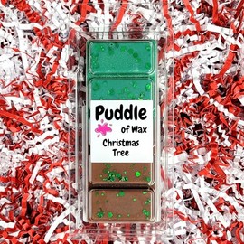 Puddle of Wax - Christmas Tree Soy Wax Melt Snap Bar - 50g - Christmas Scent - Vegan Friendly - Made in the UK
