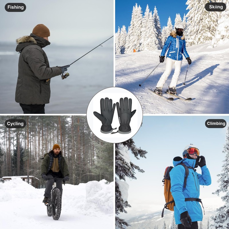 Bototack Winter Waterproof Ski Gloves Men Women, Windproof Thermal Touch