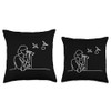 Binoculars One Line Art Drawing Bird Watching Throw Pillow