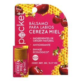 Bálsamo Labial Pocket Cereza Miel Antioxidante Natural 5g